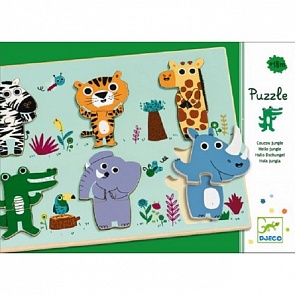 Деревянный пазл Куку кроко, 12 деталей (Djeco, 01258)